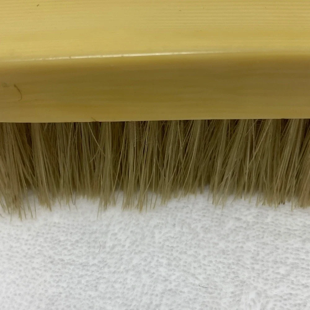 Vintage Cream Colored Bakelite‎ Clothes Brush Natural Bristles Wood Handle *READ